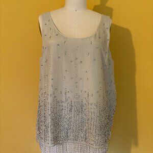Ann Taylor Silk Lined Beaded Top
